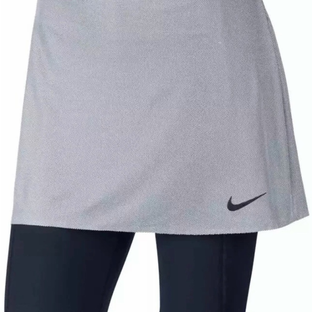 Nike DryFit Tennis Skirt w/Built-in Shorts, Platinum/Black, - Picture 2 of 10